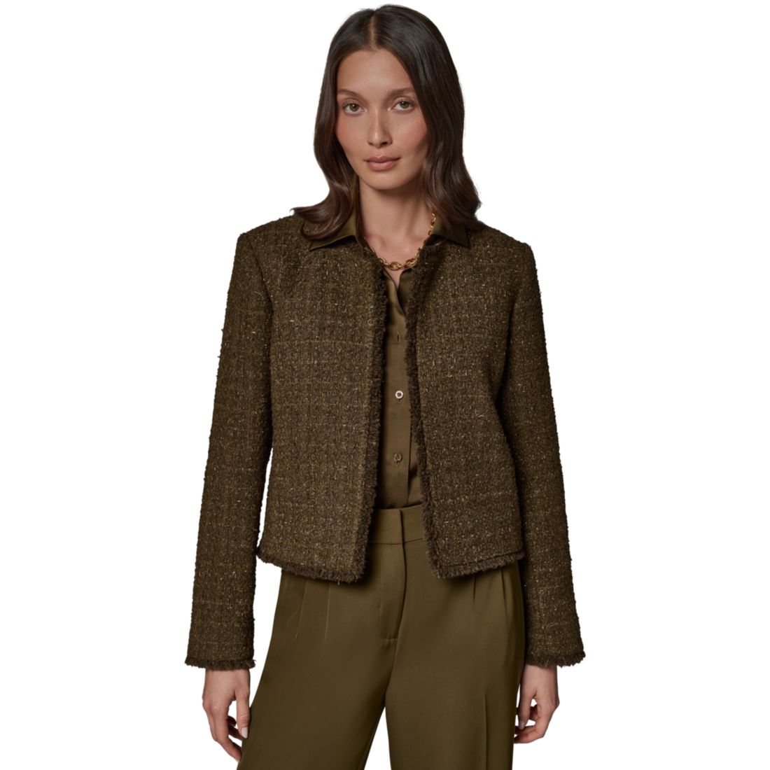 Donna Karan New York Petite Cropped Open-Front Jacket
