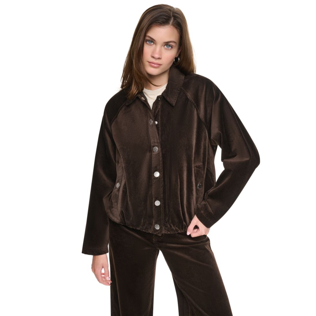 Dkny Jeans Petite Modern-Fit Snap-Front Cotton-Blend Jacket