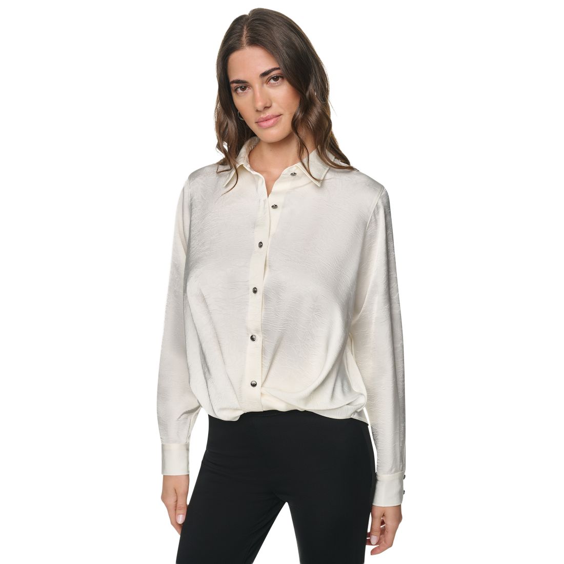 DKNY Women's Long-Sleeve Twist-Front Blouse