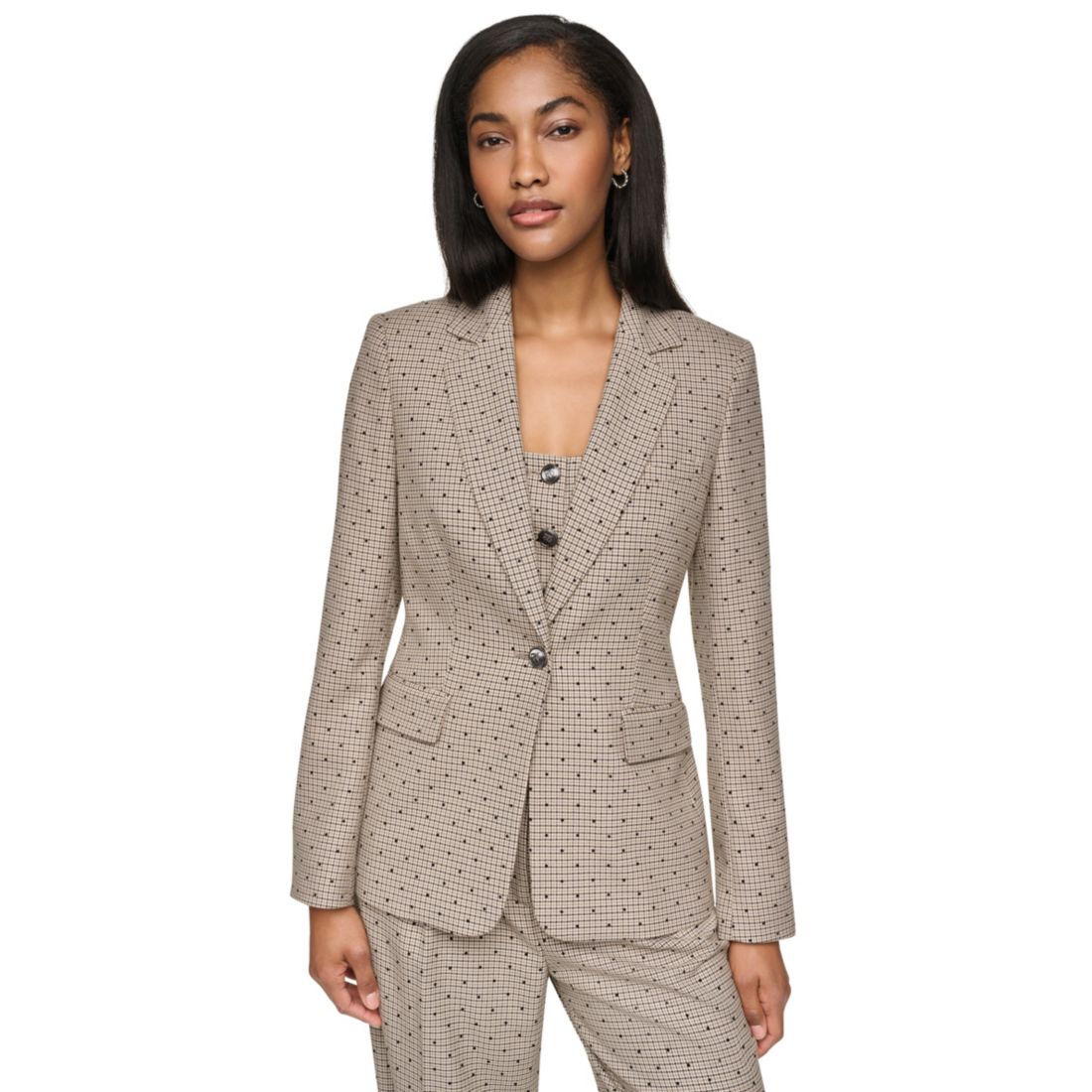 DKNY Women's One-Button Notch-Collar Blazer
