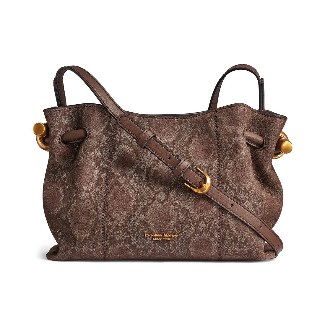 Donna Karan New York Cashmere Python Suede Crossbody Handbag