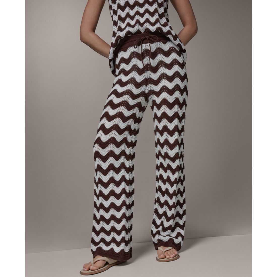 Donna Karan Weekend Women's Scallop Stripe Pointelle Pants