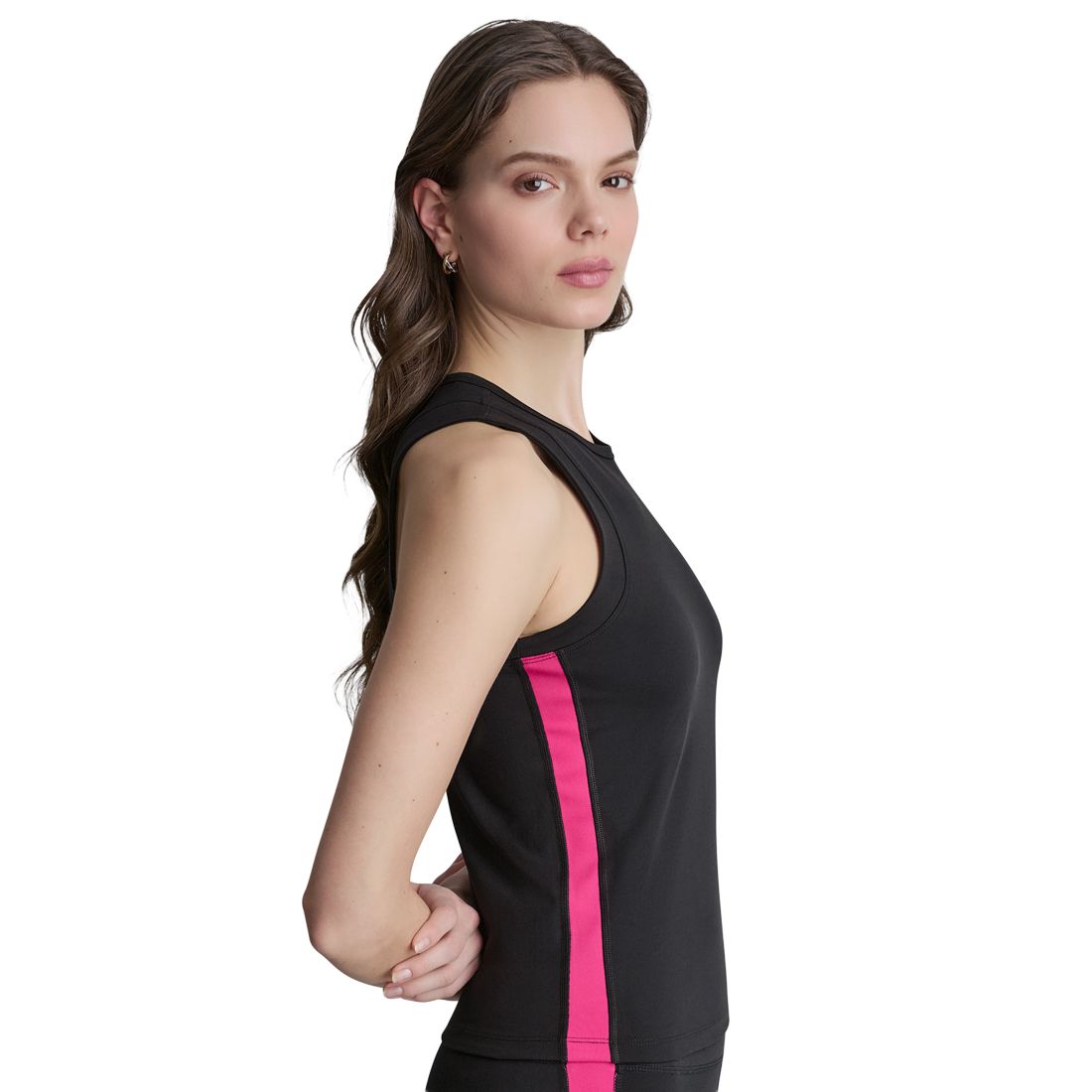 DKNY Sport Side Stripe Crew Neck Tank