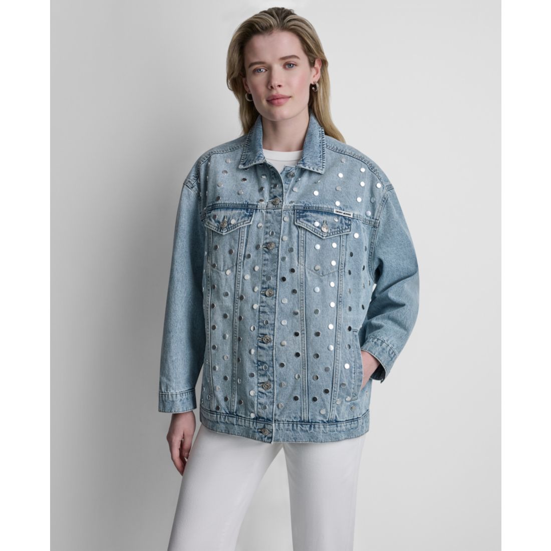 Dkny Jeans Women's Long-Sleeve Oversized Tucker Jacket