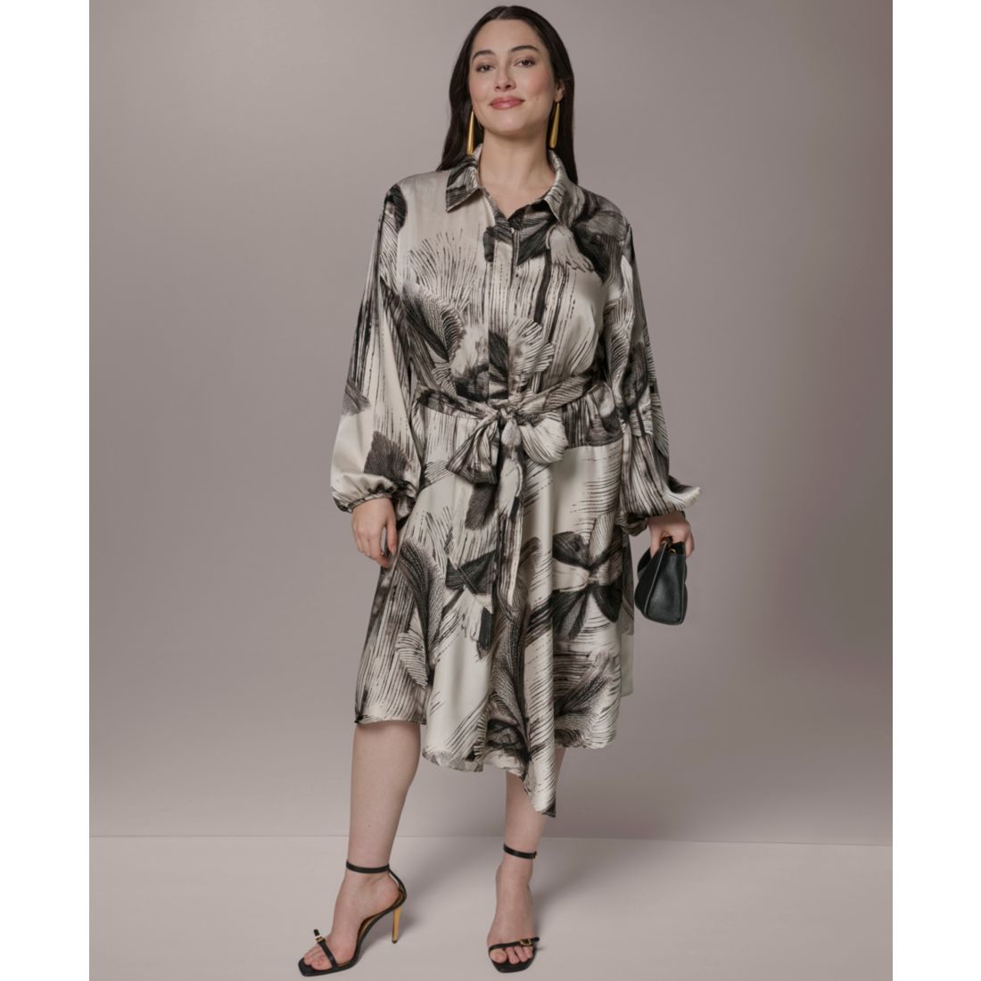 Macy*s Donna Karan New York Plus Size Balloon-Sleeve Shirt Dress available  now at Ross Park Mall