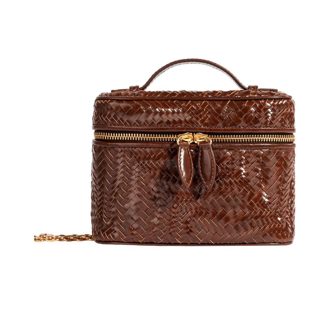 Sam Edelman Charli Woven Leather Small Top Handle Crossbody Handbag
