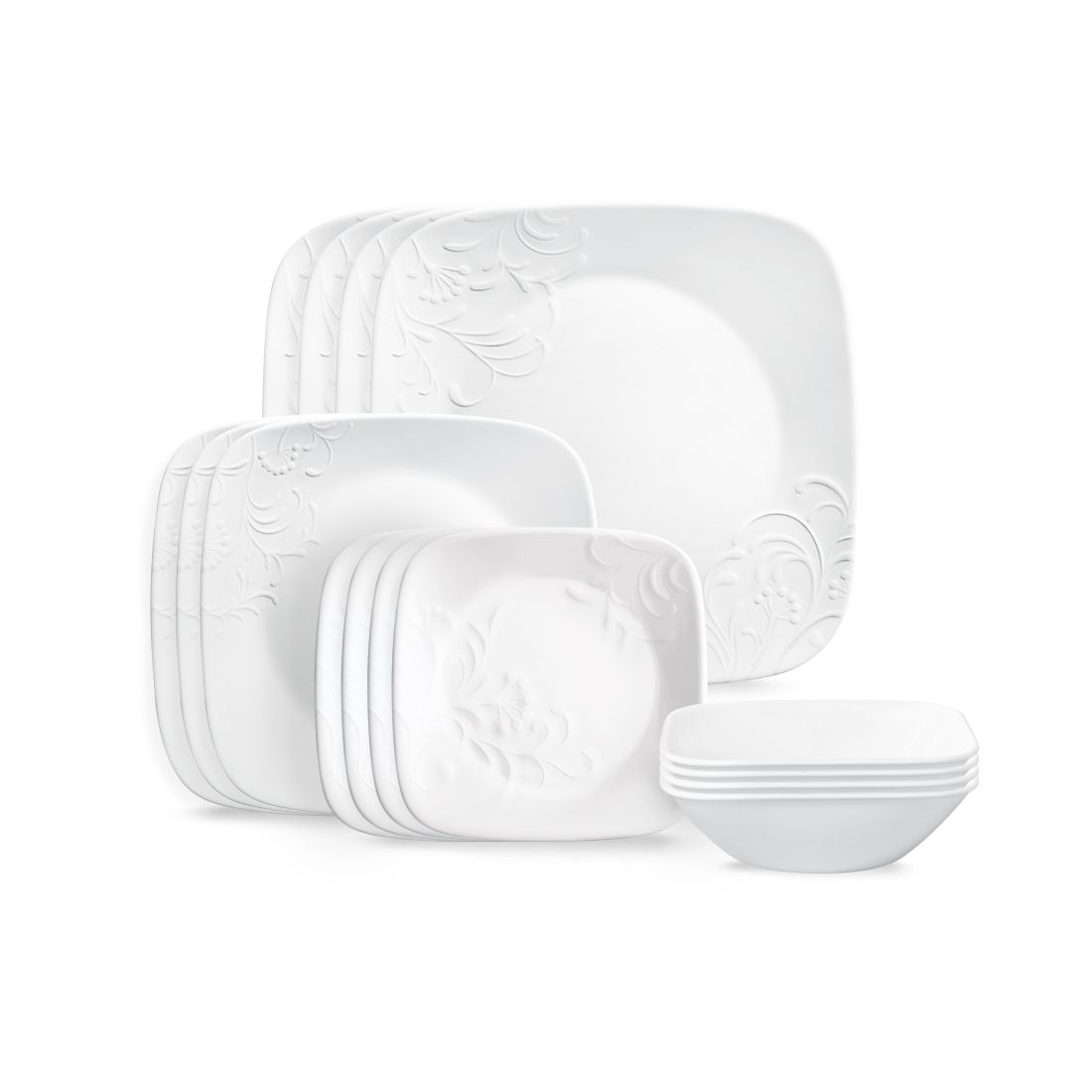 Corelle Cherish Square 16 Pc. Dinnerware Set, Service for 4