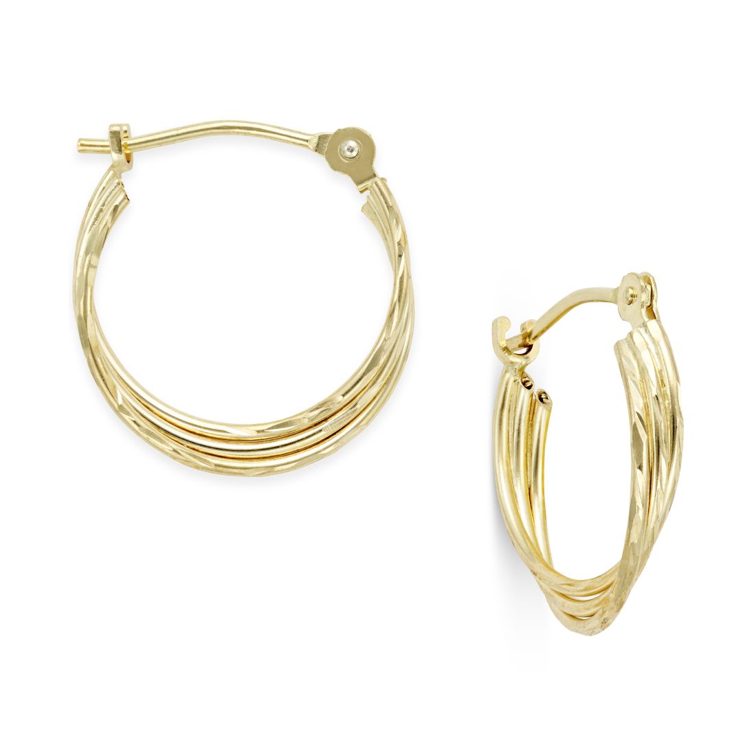 Macy's Three-Row Nested Hoop Earrings in 10k Gold