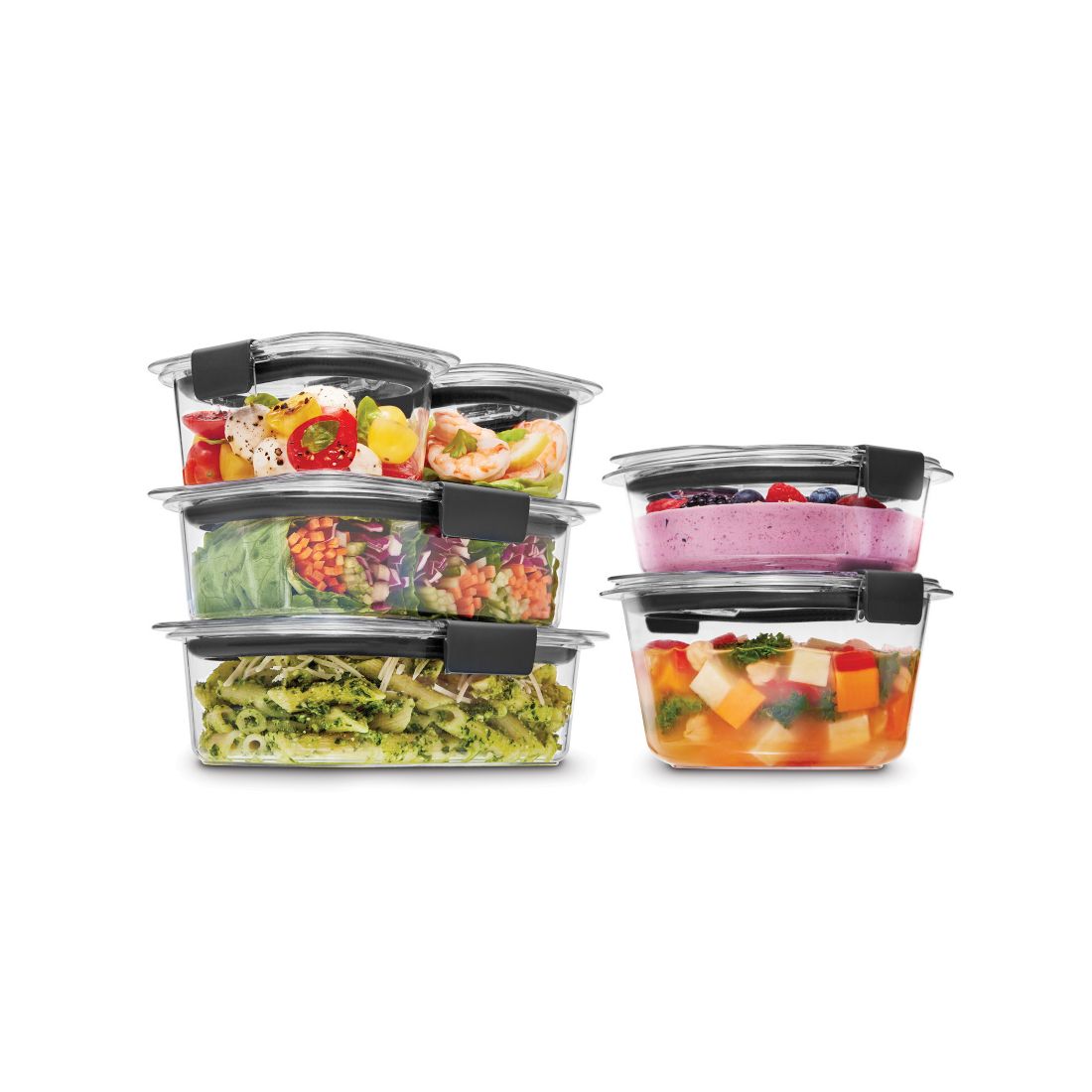 Rubbermaid Brilliance 12-Pc. Round and Rectangular Leak Proof Food Storage Containers