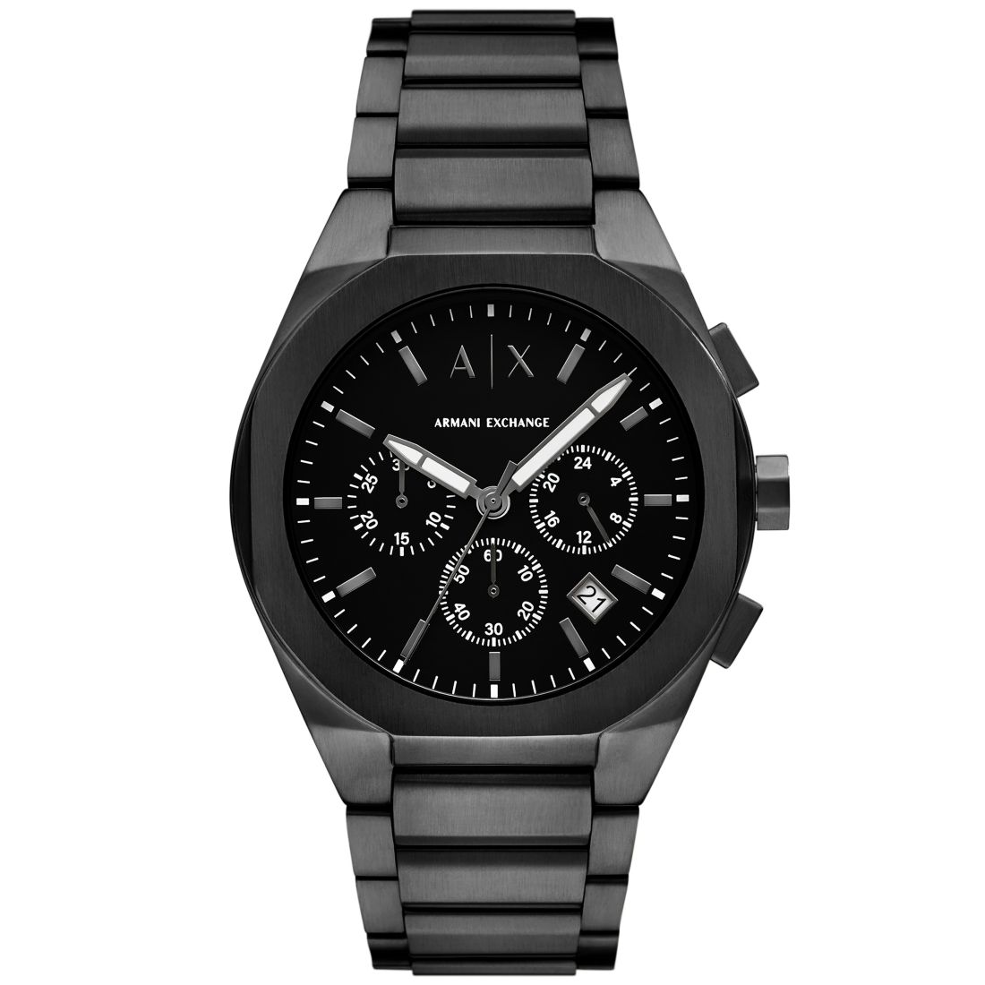 A|x Armani Exchange Men's Sync Quartz Chronograph Black Stainless Steel Watch 42MM