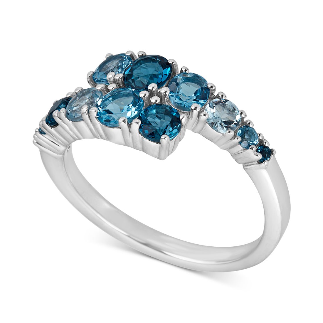 Macy's Blue Topaz Bypass Statement Ring (1-3/4 ct. t.w.) in Sterling Silver