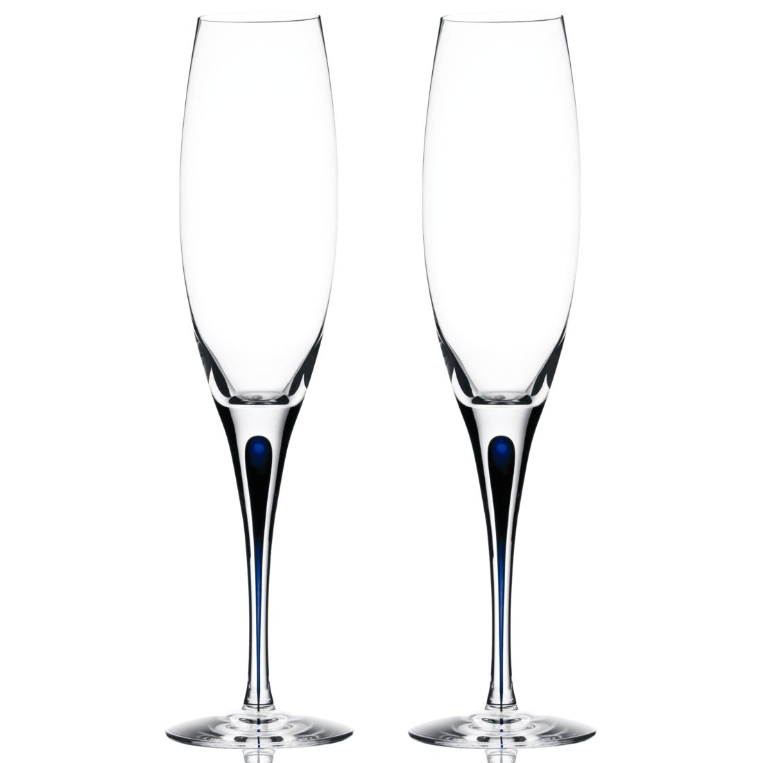 Orrefors Intermezzo Blue Set of 2 Flutes