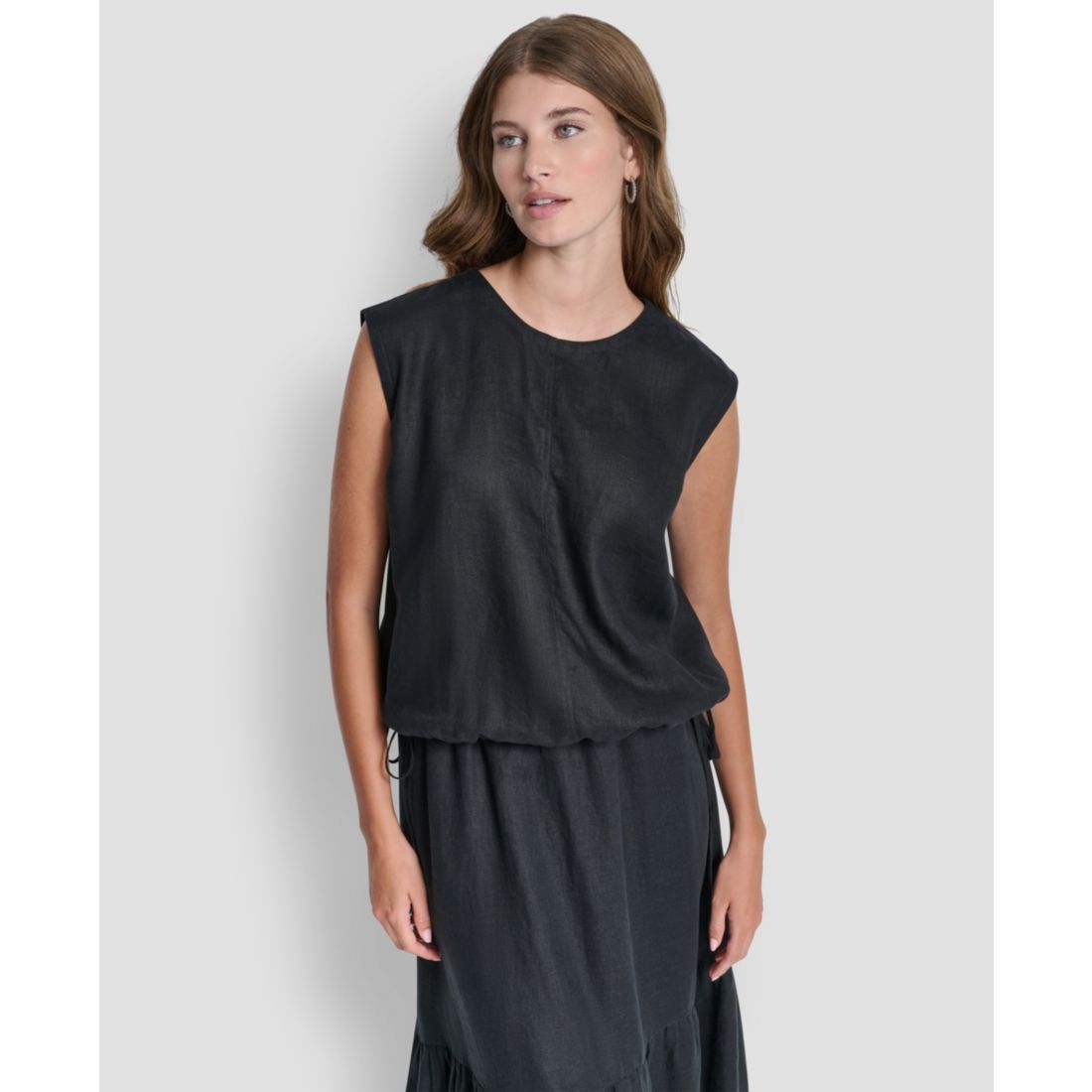 Dkny Women's Drawstring Hem Sleeveless Top