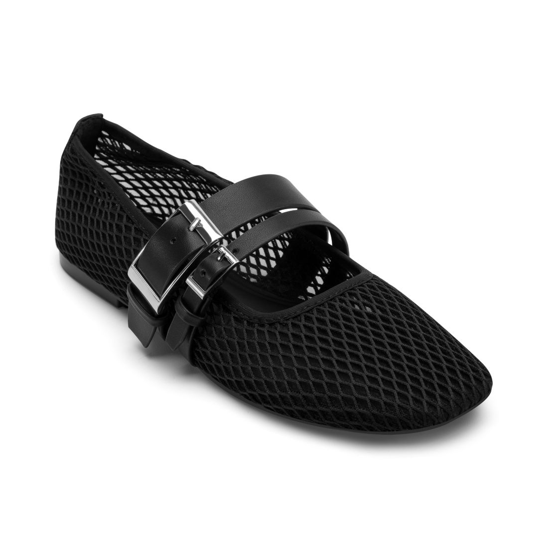 DKNY Women's Dade Mesh Buckle Ballet Flats