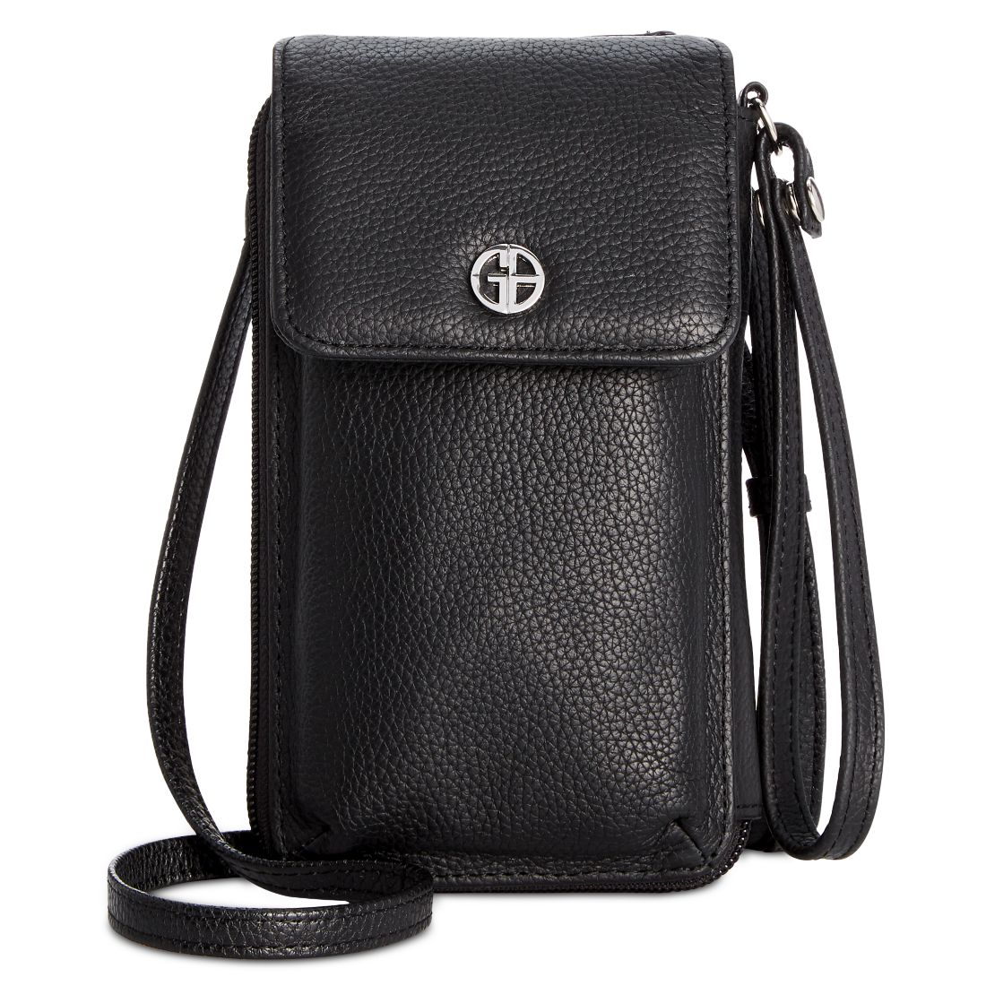 Giani Bernini Softy Leather Tech Crossbody Wallet, Exclusively at Macy's
