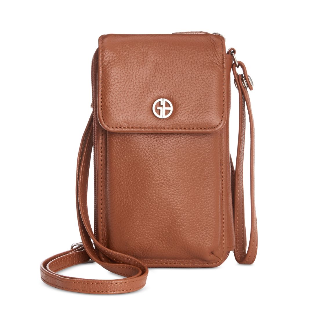Giani Bernini Softy Leather Tech Crossbody Wallet, Created for Macy's
