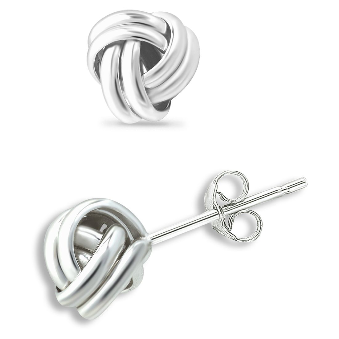 Giani Bernini Double Love Knot Stud Earrings in Silver or 18k Gold Over Silver, Created for Macy's