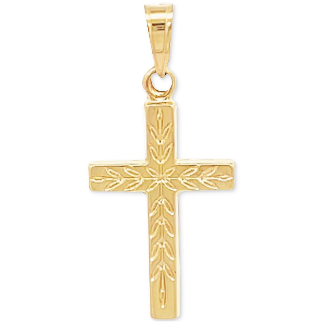 Macy's Small Leaf Cross Pendant in 14k Gold