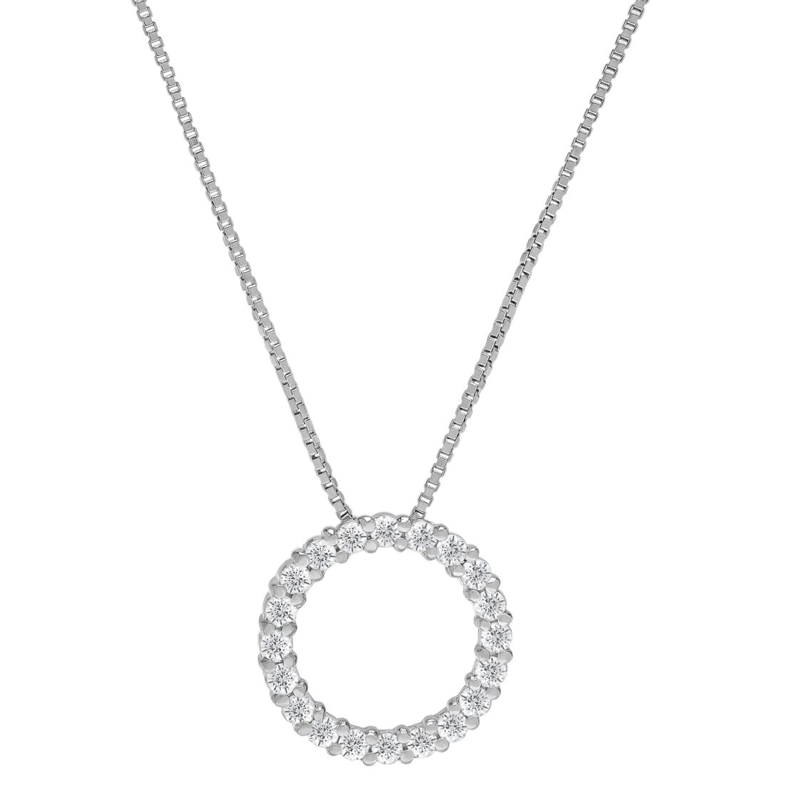 Macy's Diamond Open Circle 18" Pendant Necklace (1/2 ct. t.w.)