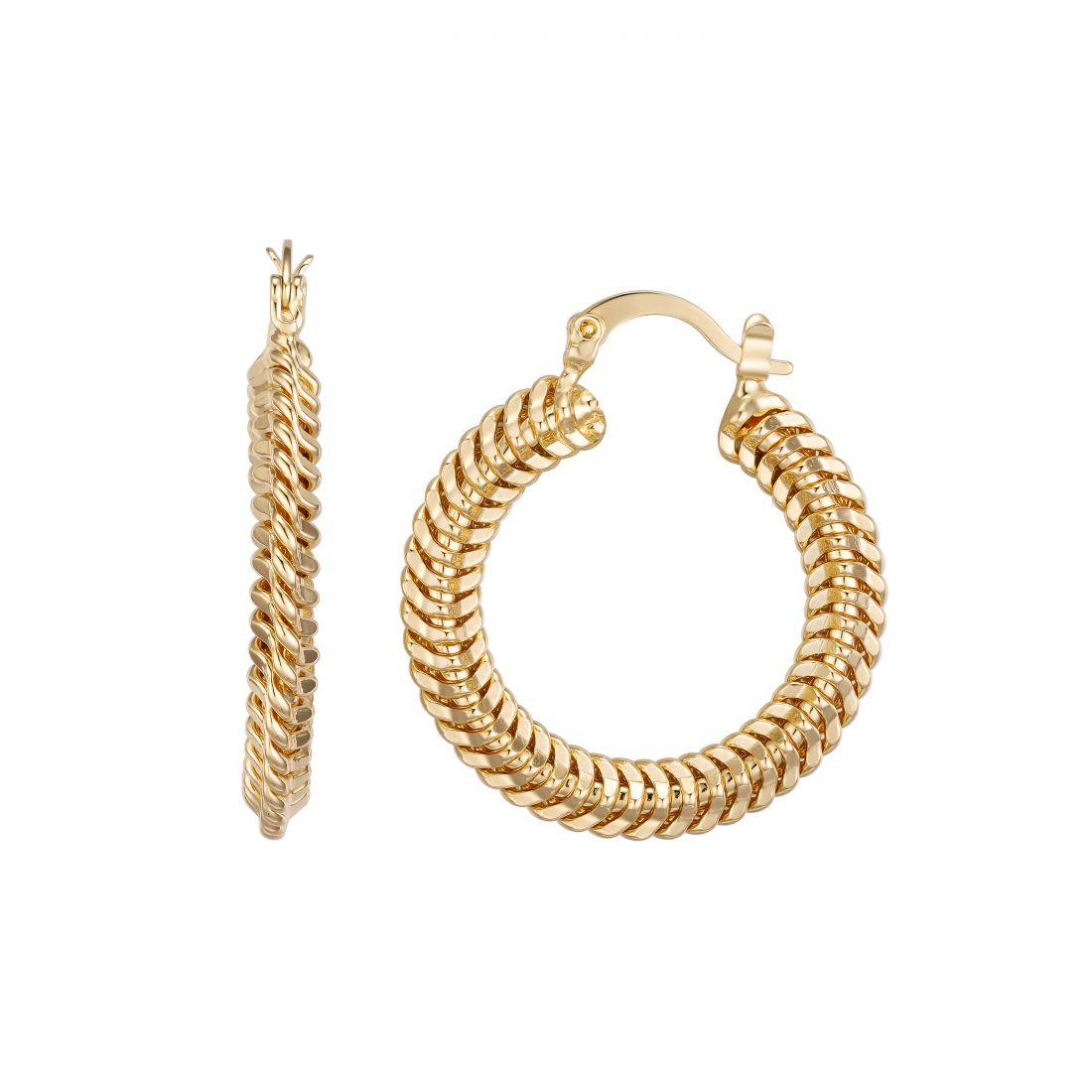 Macy's Gold-Plated Wave Hoop Earrings