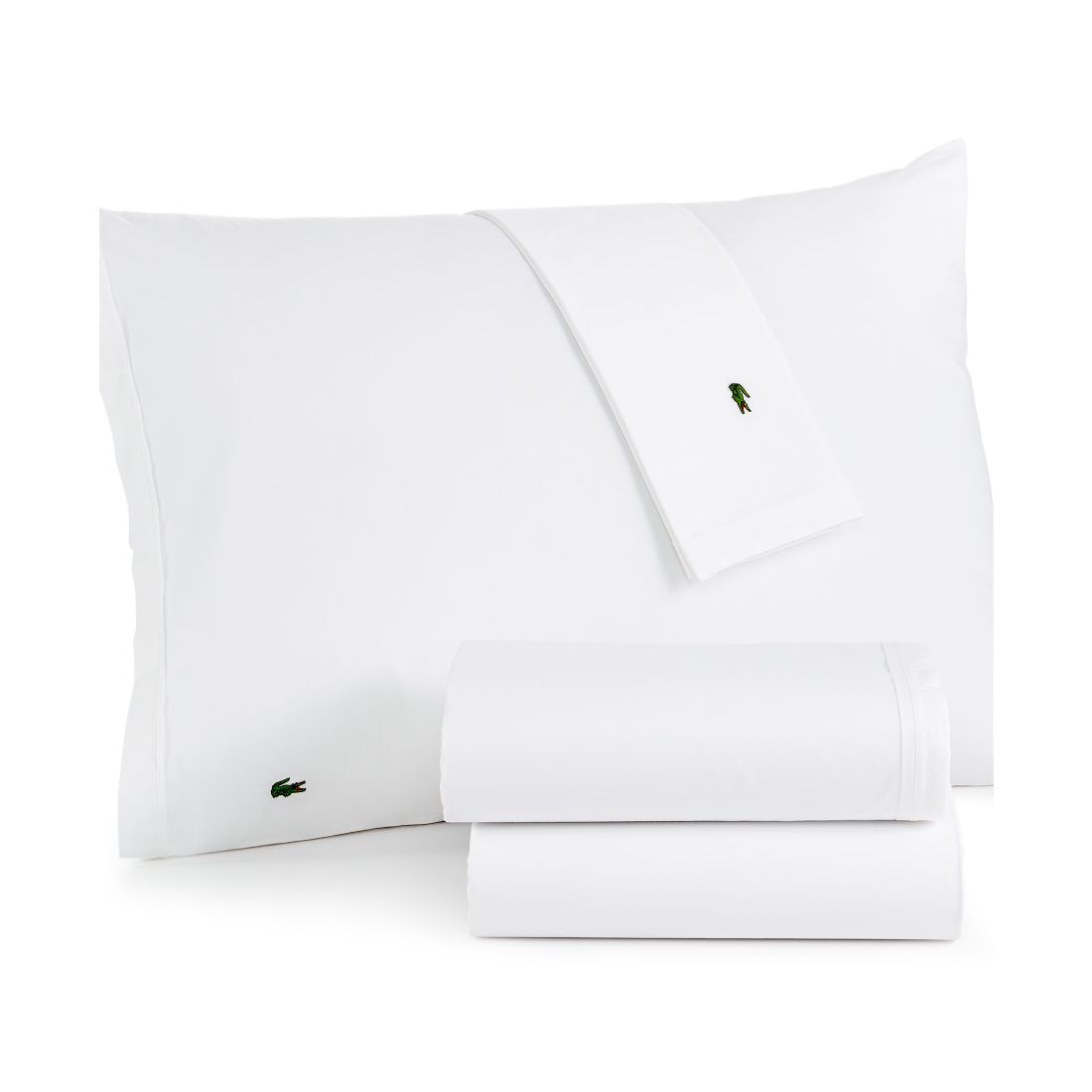 Lacoste Home Solid Cotton Percale Pillowcase Pair, Standard