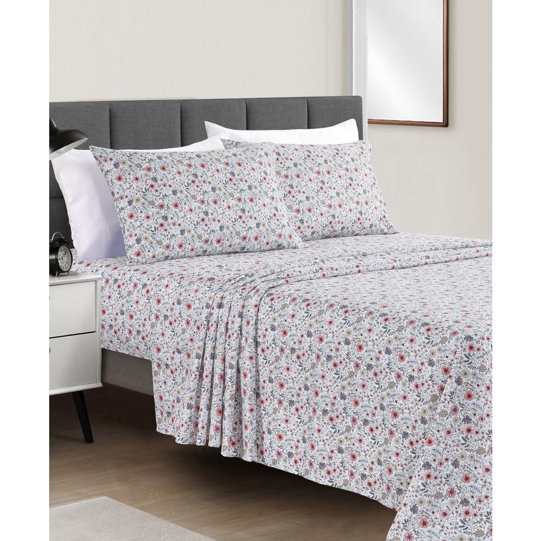 Fairfield Square Collection Sunham Microfiber Easy Care Printed 4-Pc. Sheet Set, King