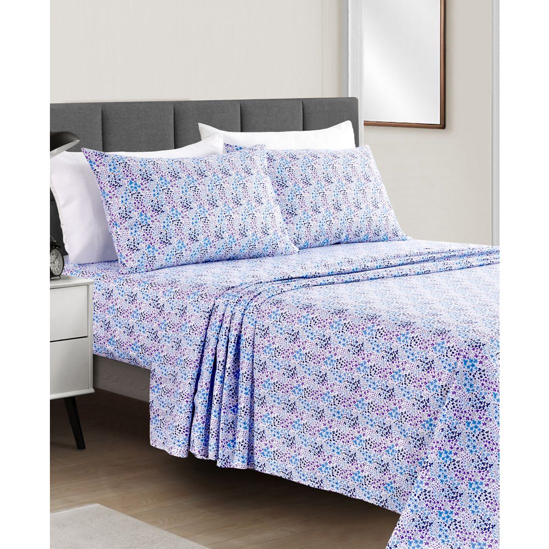 Fairfield Square Collection Sunham Microfiber Easy Care Printed 4-Pc. Sheet Set, Full