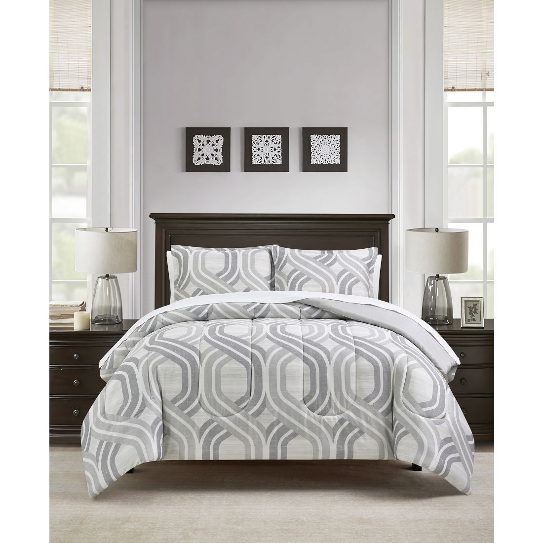 Macy's Sunham Ansiey Geometric 3-Pc. Comforter Sets