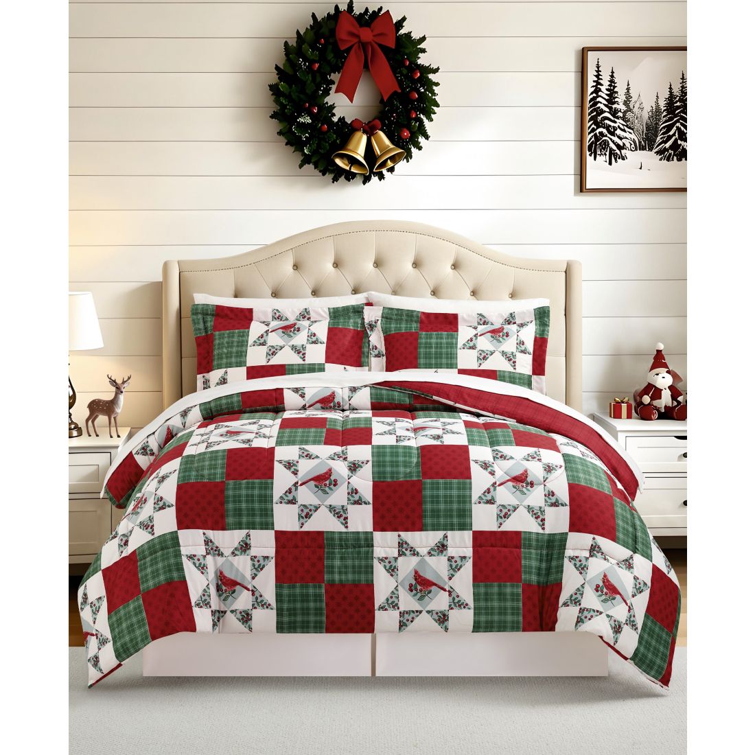 Macy's Cardinal Patch Soft Hand Feel 8-Piece Comforter Set, Full