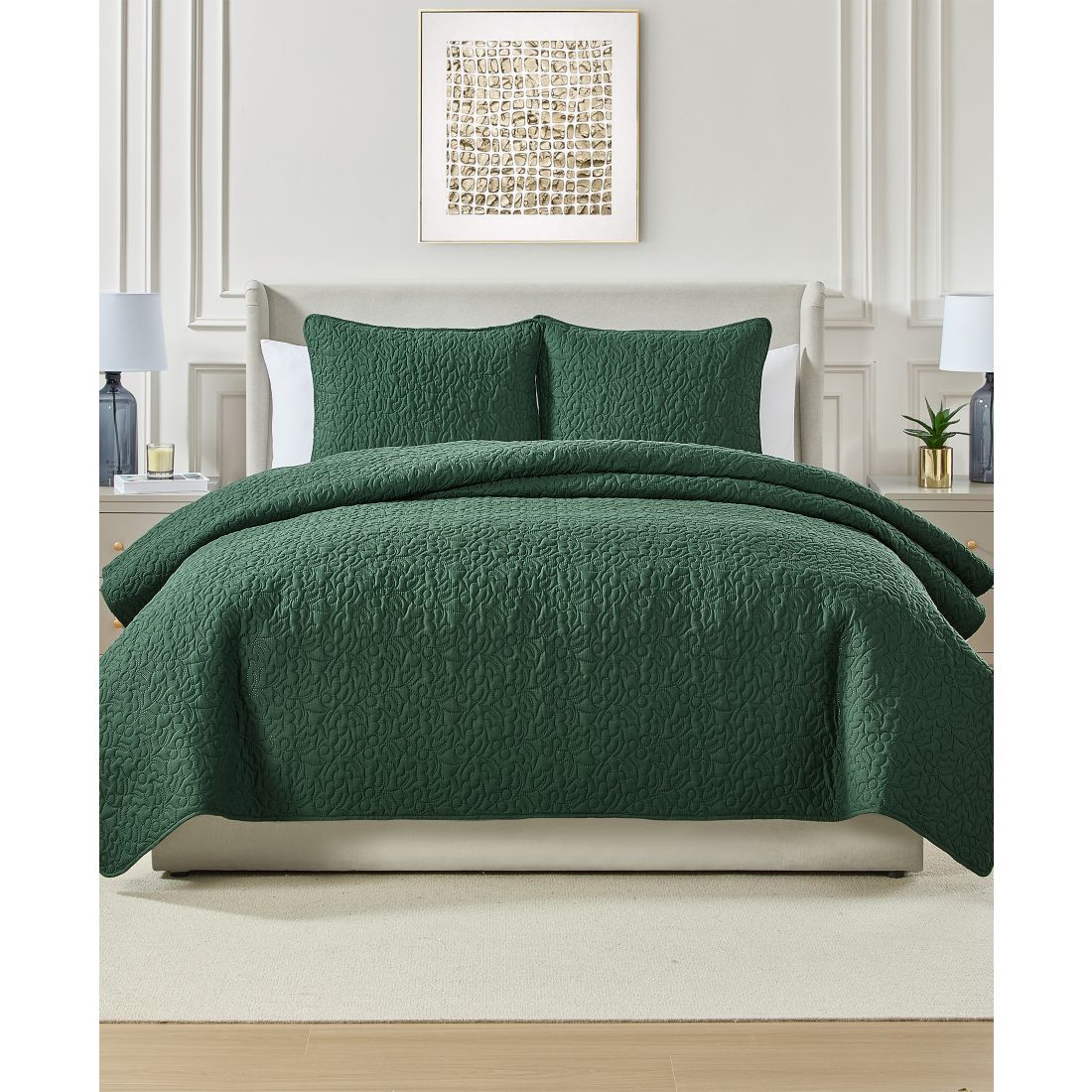 Seventh Studio Holly Pinsonic Quilted 3-Piece Quilt Set, King