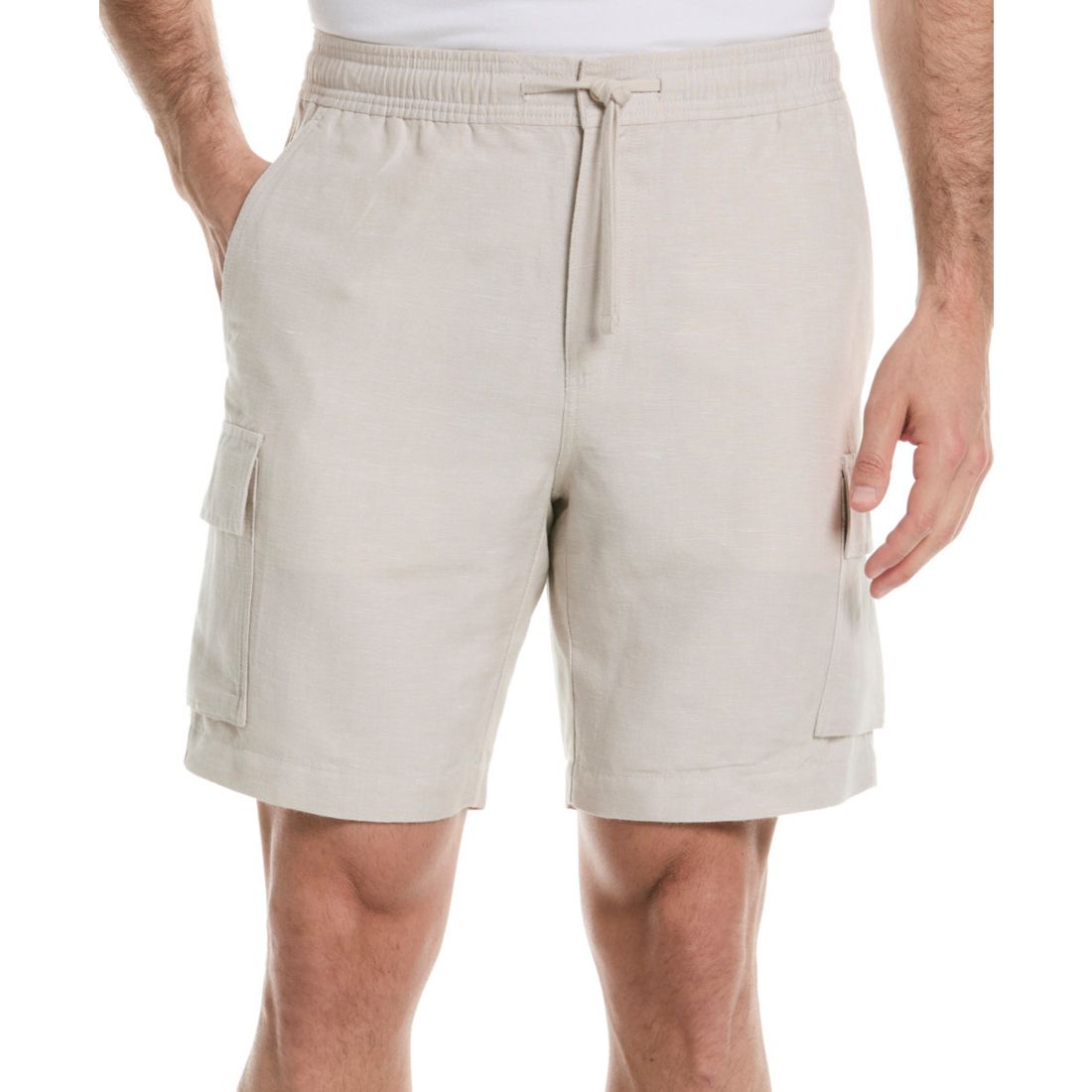 Cubavera Men's 8" Drawstring Linen Cargo Shorts
