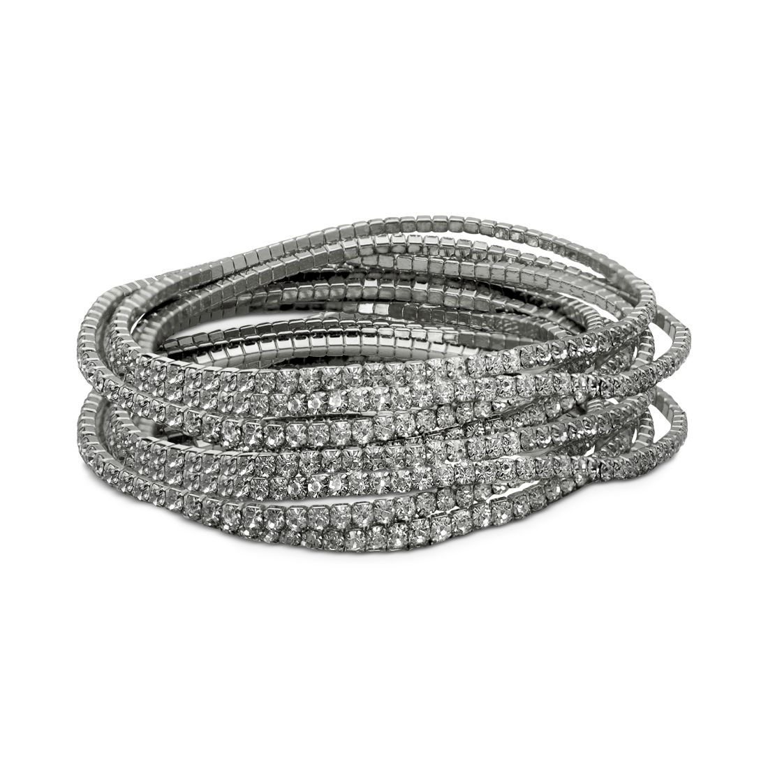 Guess 10-Pc. Set Crystal Stretch Bracelets