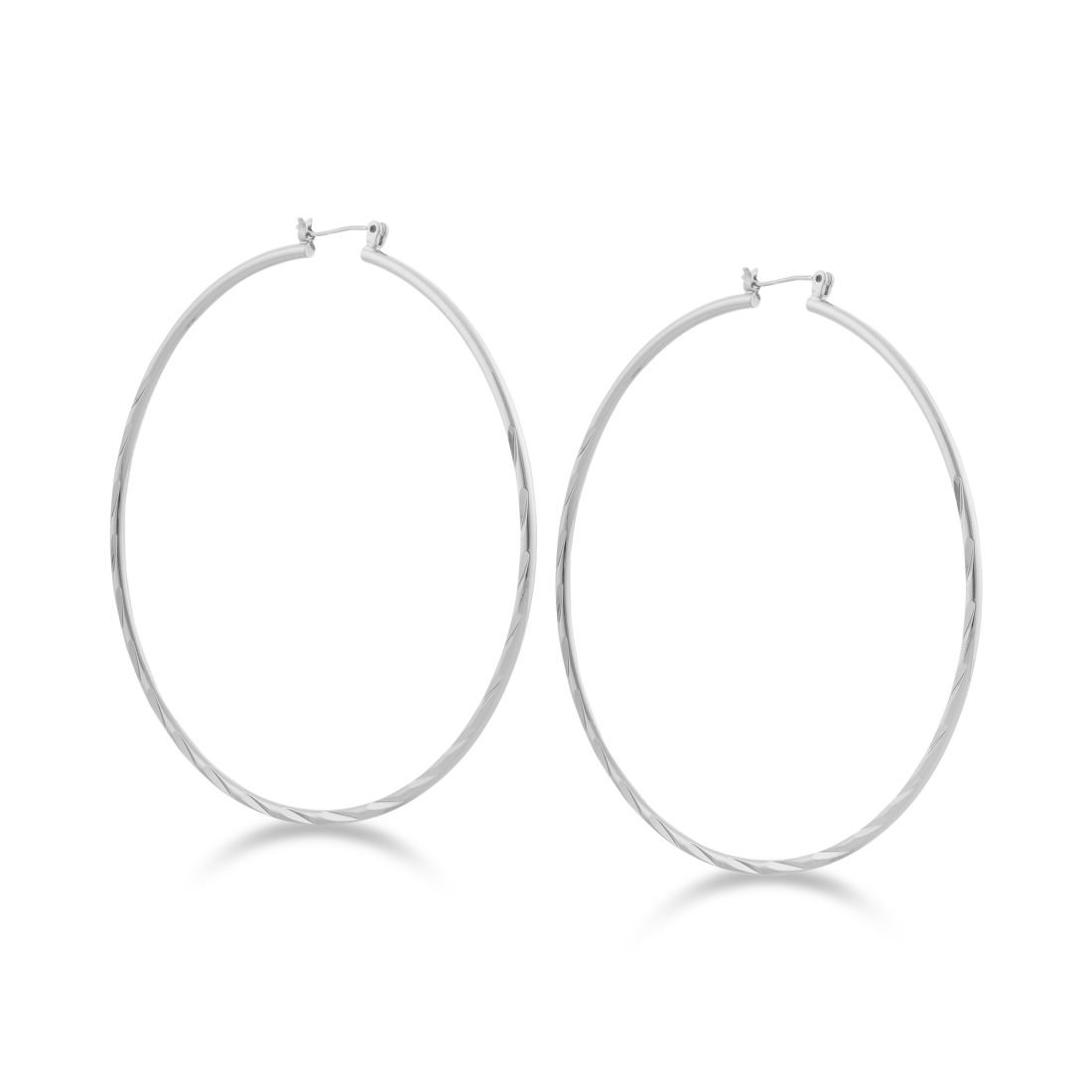 Guess 2 3/4" Textured Large Hoop Earrings