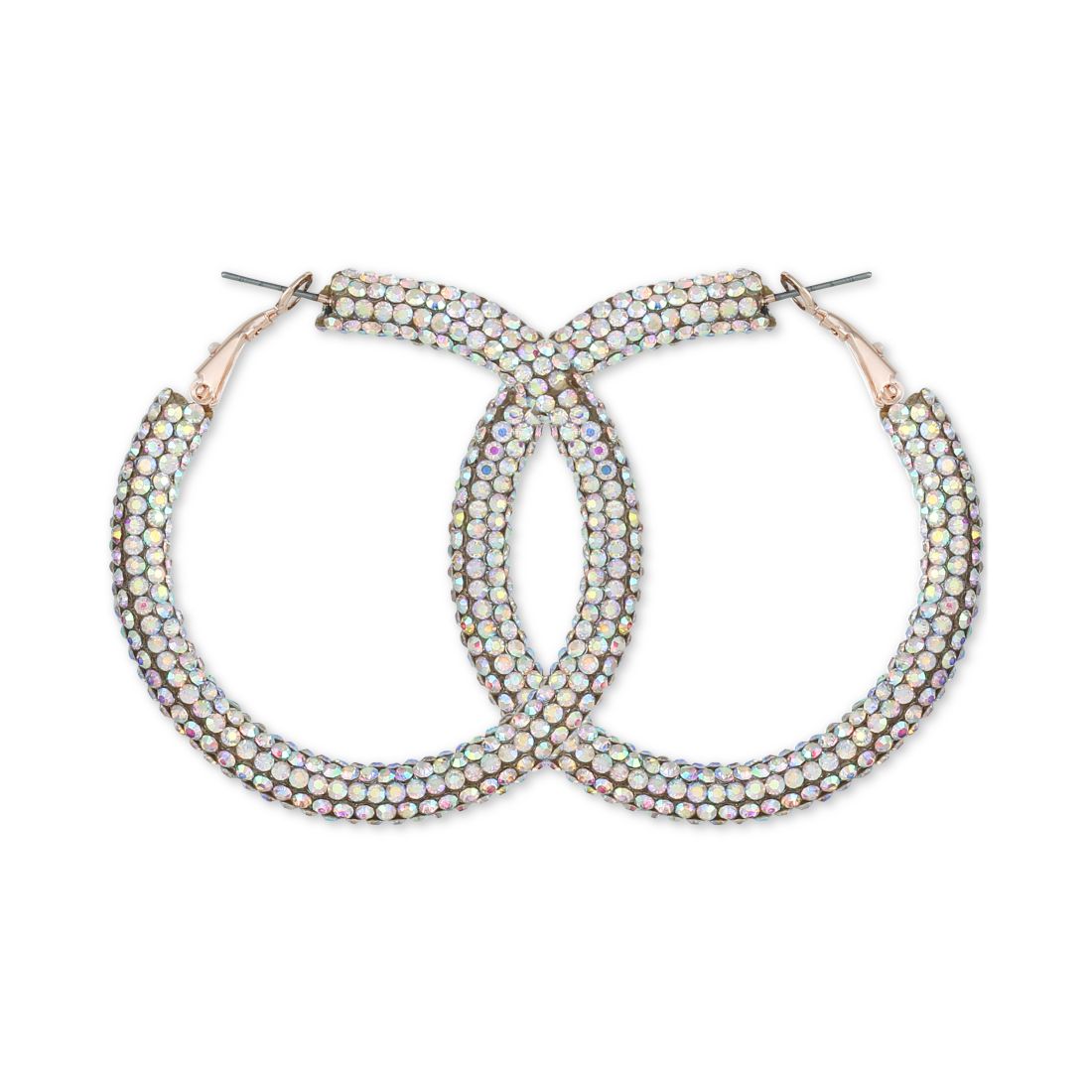 Guess Pressed Stone Sparkle 2" Hoop