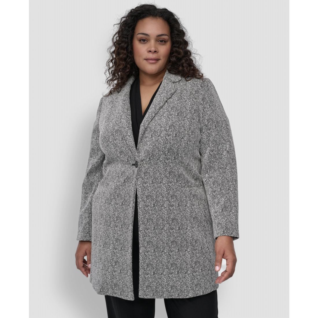 Dkny Plus Size Double D Topper Blazer