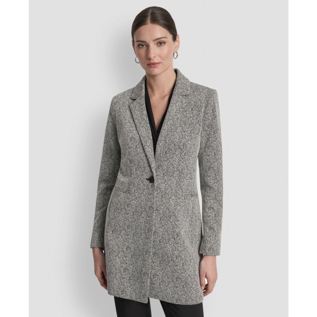 Dkny Women's Notch-Lapel Single-Button Long-Sleeve Jacket, Regular & Petite
