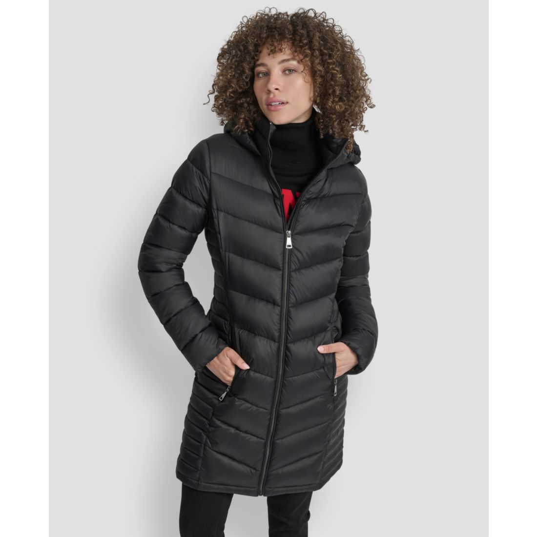 Dkny Women's Zip-Front Long Coat