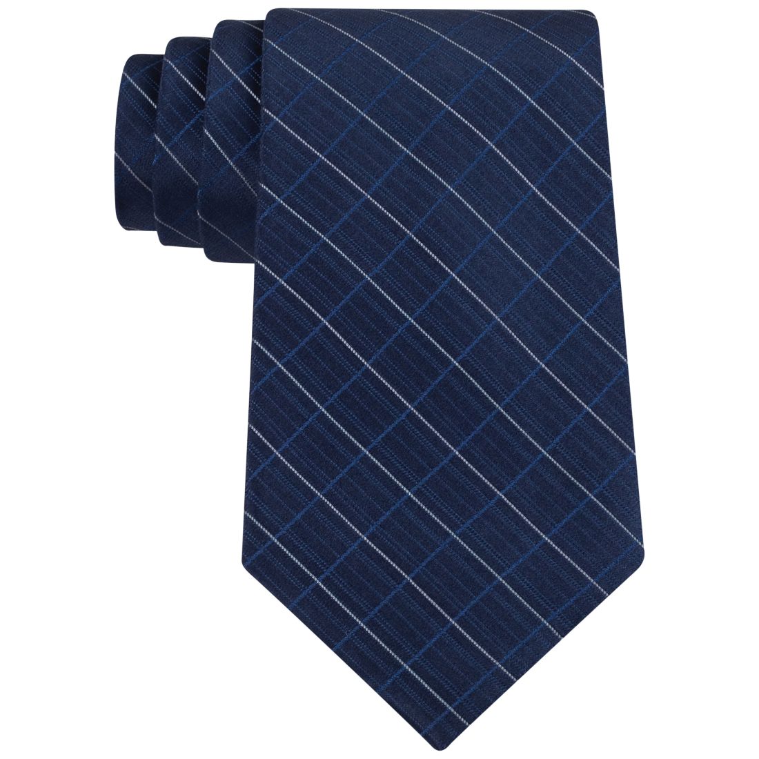 Calvin Klein Etched Large Grid Windowpane Slim Tie