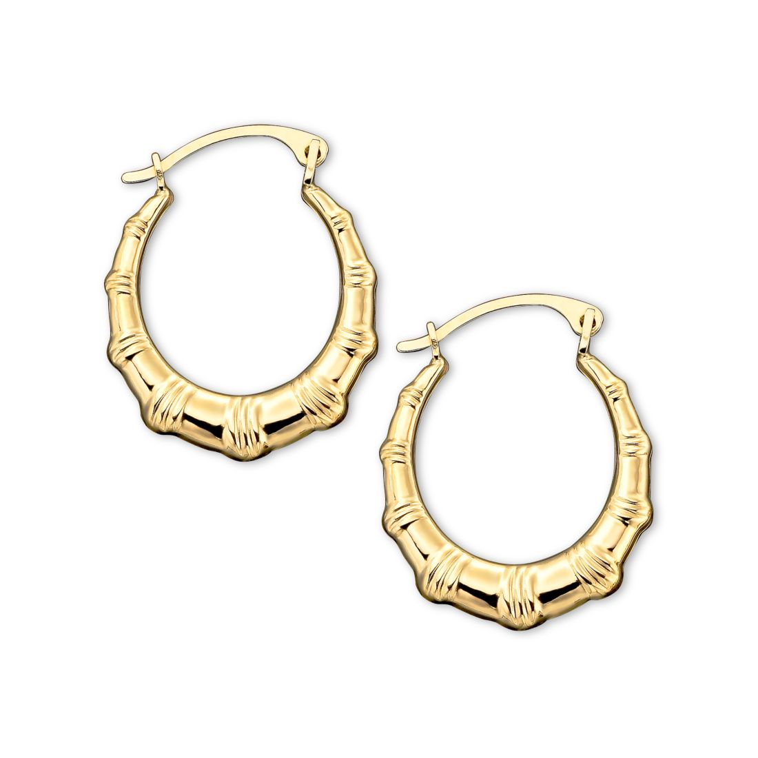 Macy's 10k Gold Hoop Earrings, Small Bamboo