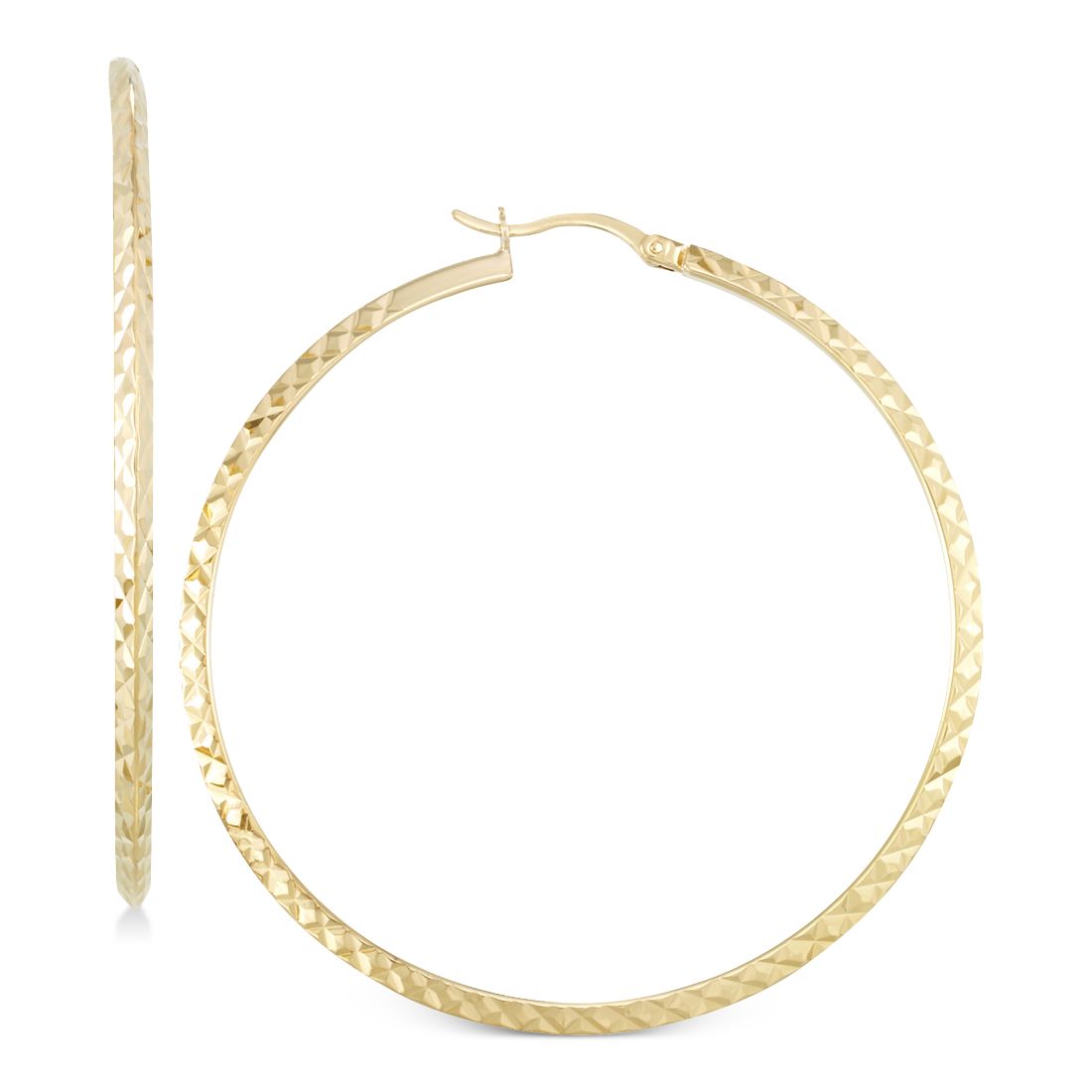 Macy s Twisted Hoop Earrings in 14k Gold Over Silver or 14K White Gold Over Silver available now at Lakeline Mall