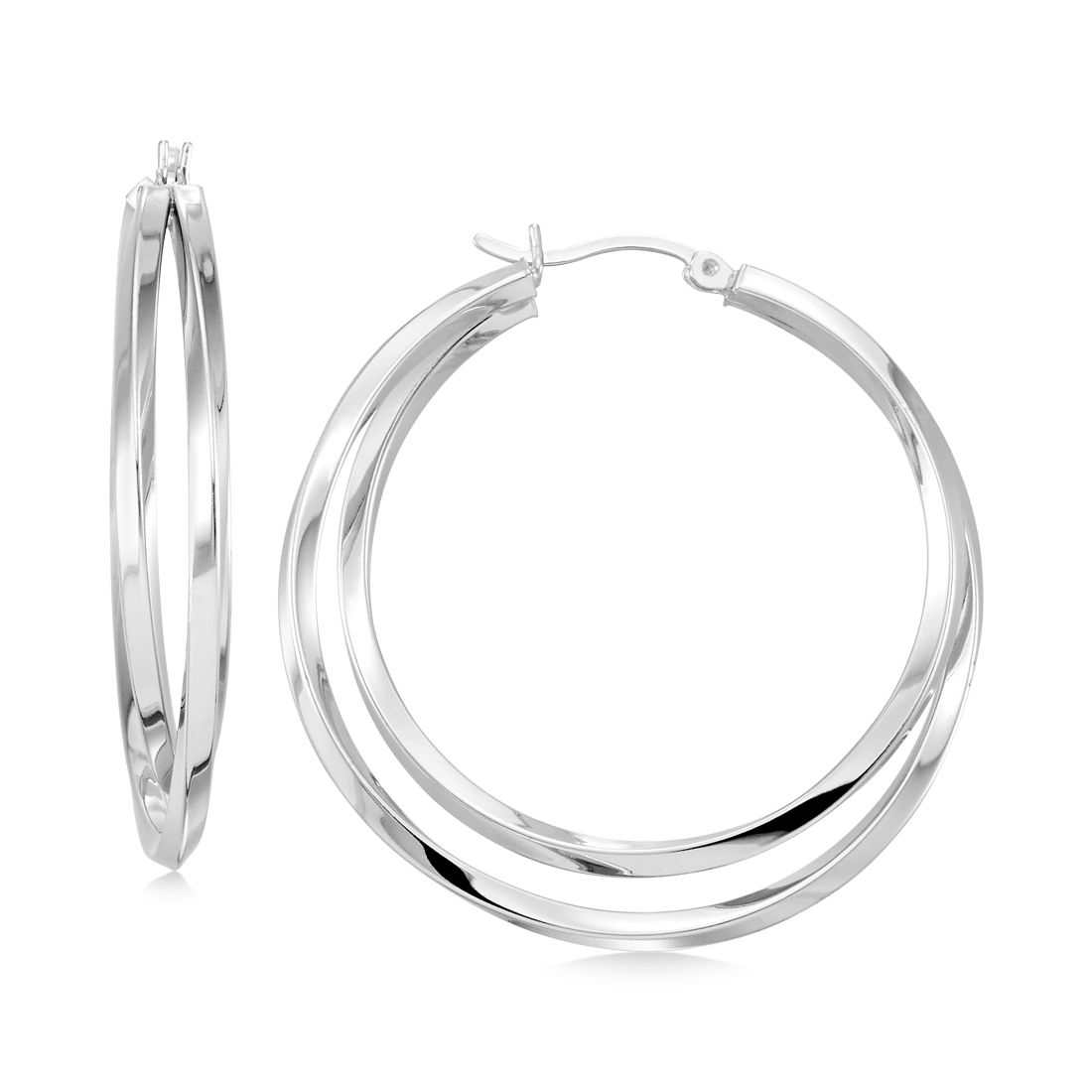 Macy's Interlocking Hoop Earrings in 14k Gold-Plated Silver and Sterling Silver