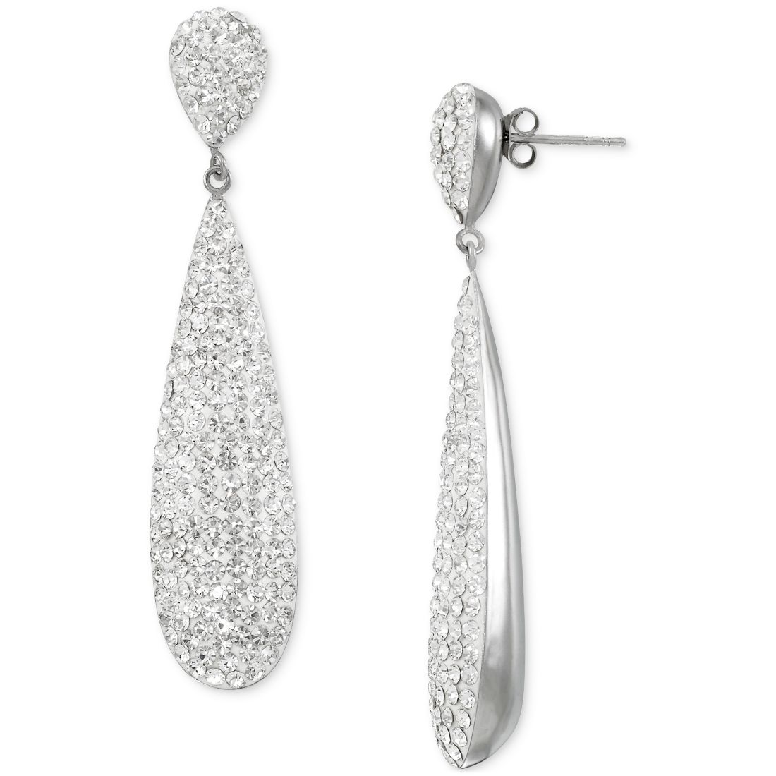 Macy's Crystal Pave Elongated Drop Earrings