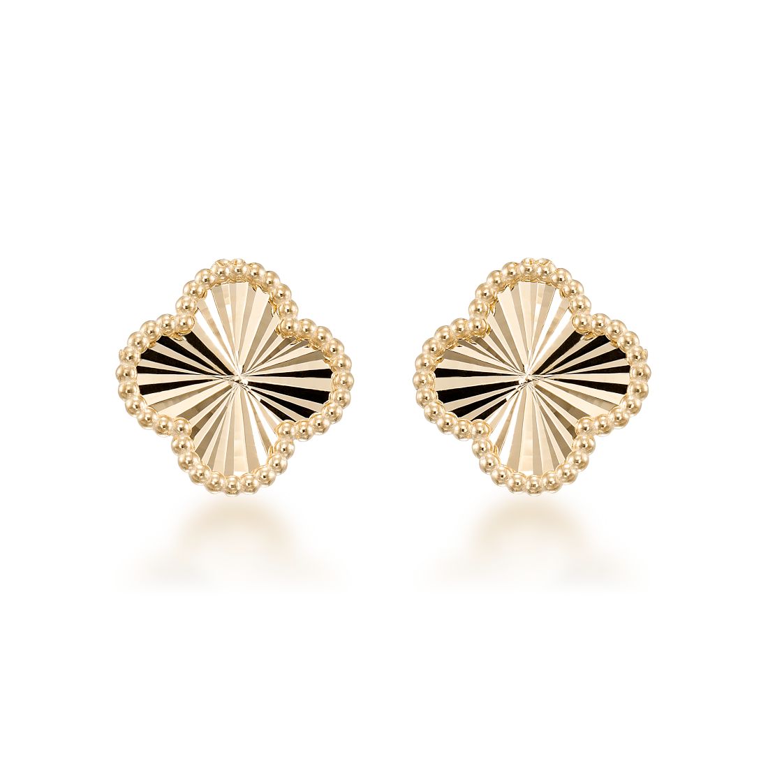Macy's Textured Clover Stud Earrings in 10k Yellow Gold