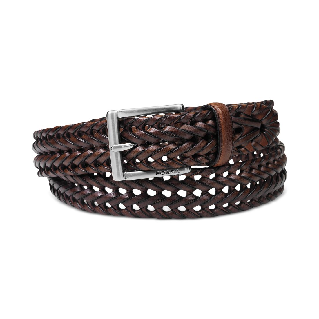 Fossil Myles Braid Leather Belt