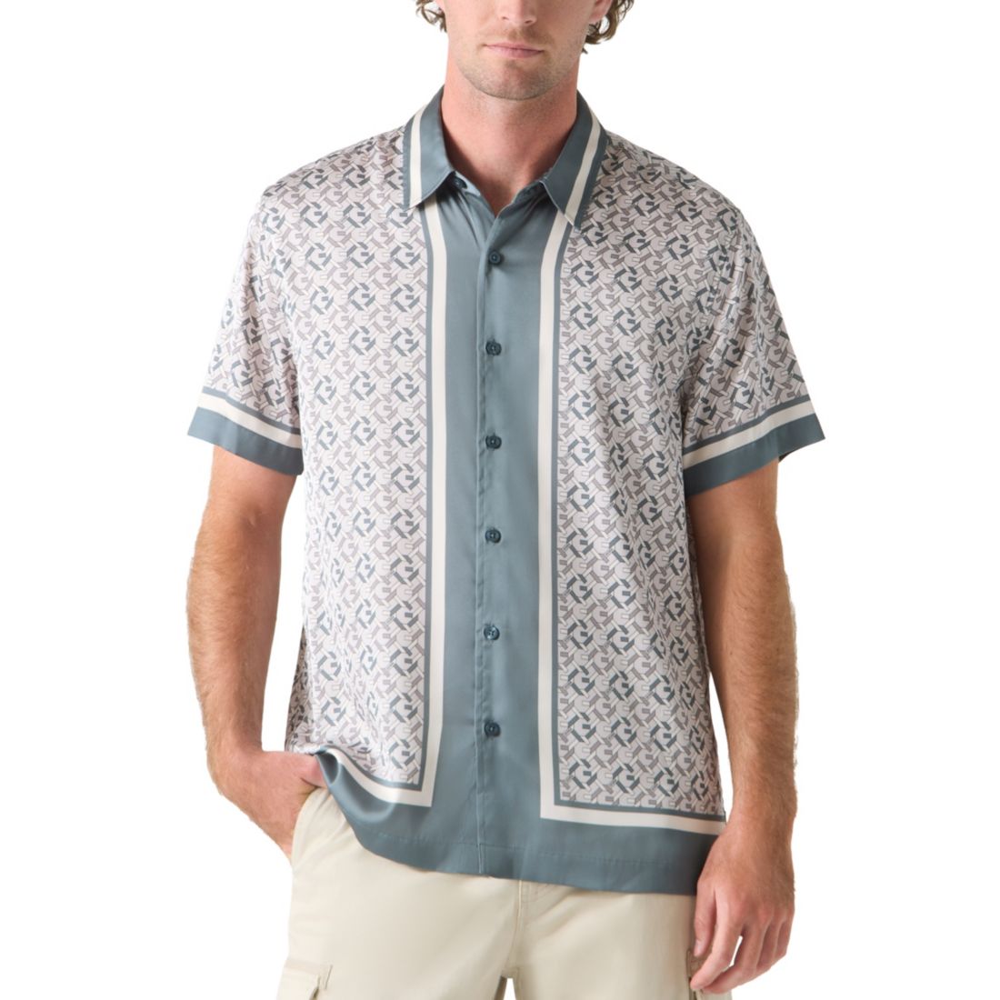 Guess Men's Woven Logo Shirt