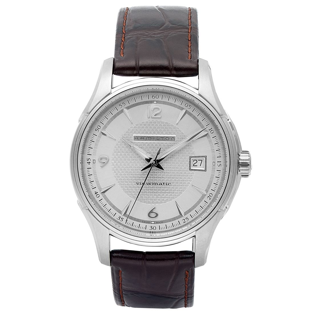 Hamilton Men's Swiss Automatic Jazzmaster Viewmatic Brown Leather Strap Watch 40mm H32515555