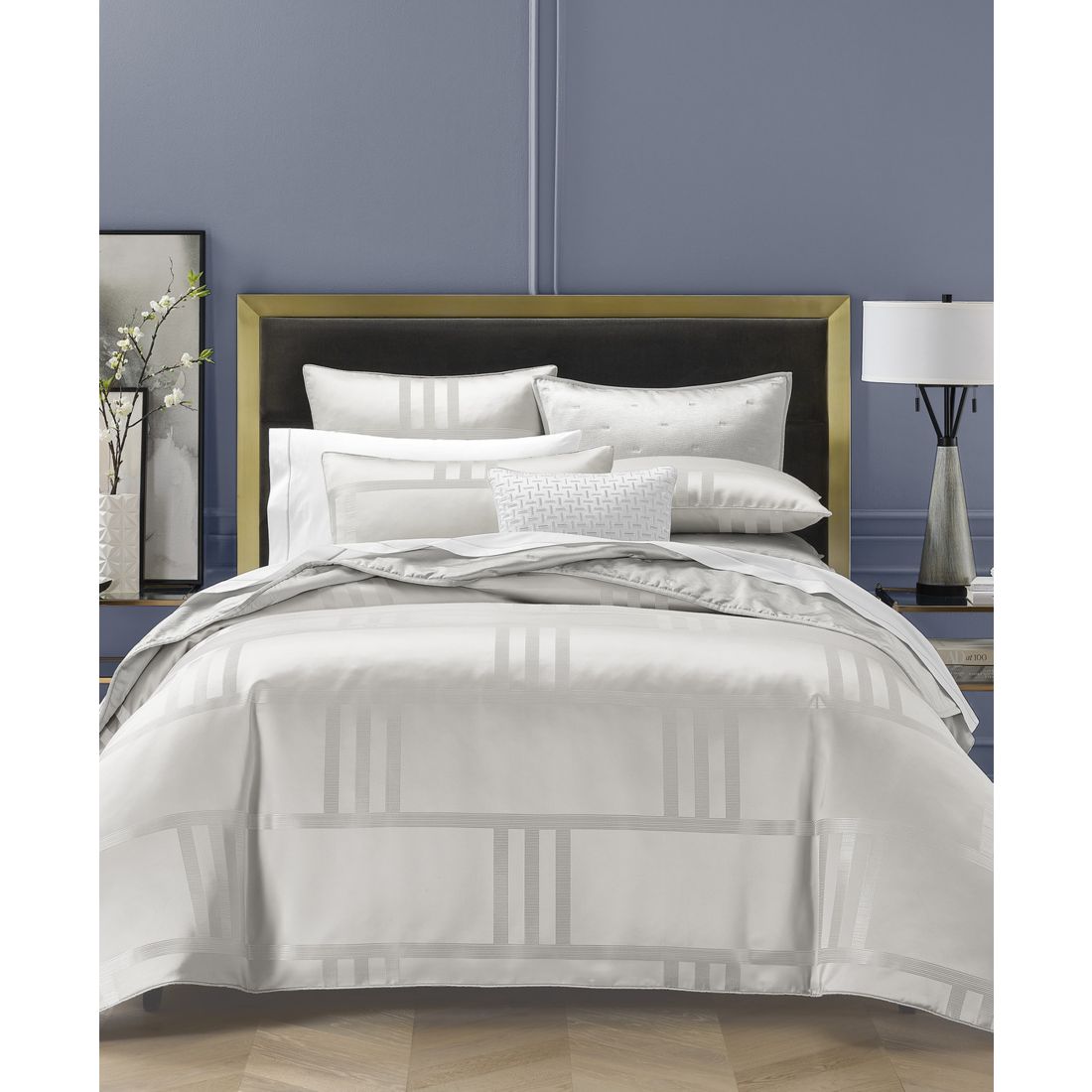Hotel Collection Structure Silver 3-Pc. Duvet Cover Set, King, Exclusively at Macy's