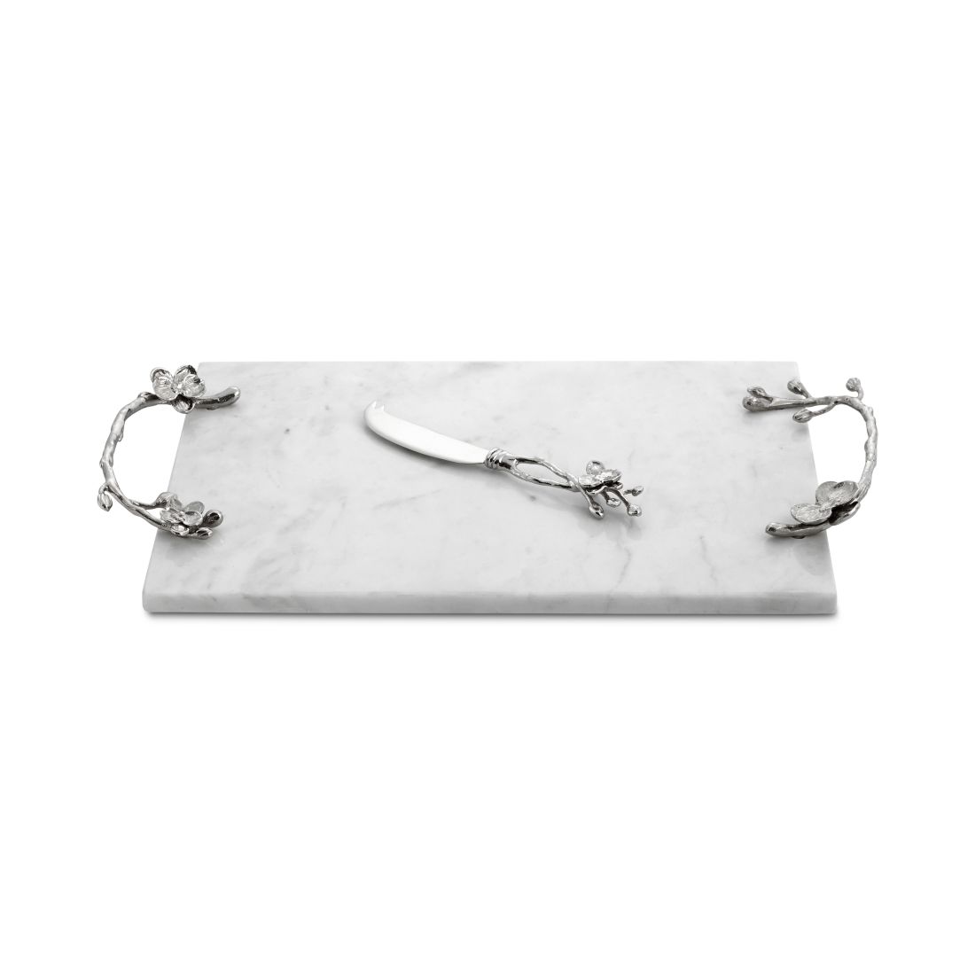 Michael Aram White Orchid Large Marble Cheeseboard With Knife