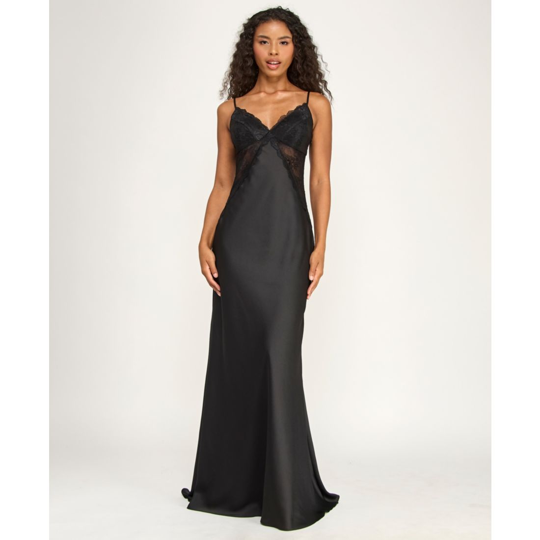 Alex & Sophia Juniors' Spaghetti Strap V-Neck Polyester Gown