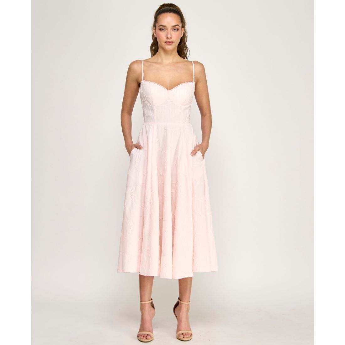macy's midi dress Style & Co. Women's V-Neck Tiered Midi Dress - White